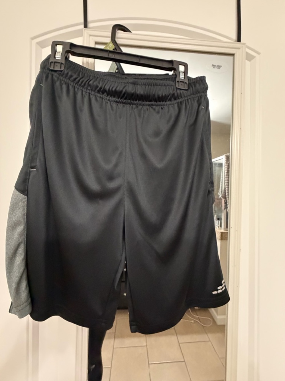 bcg Black Athletic Men's Shorts with Gray Side Panels